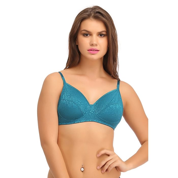 

Clovia Non-Padded Wirefree Full Cup Bra - Green - BR0649P17, Dark green