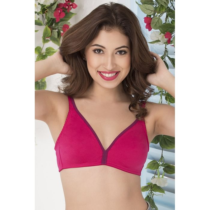 

Clovia Non-Wired Non-Padded Demi Cup Plunge Bra - BR0887P14, Pink