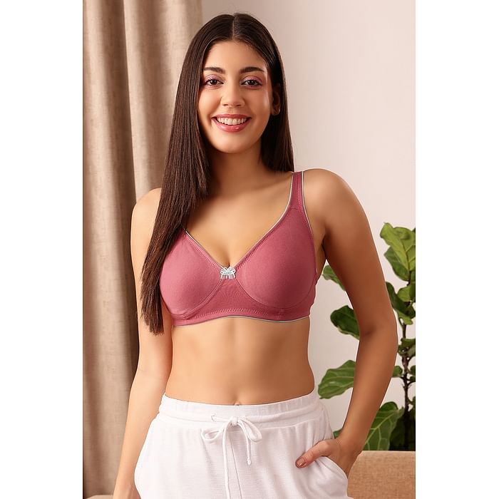 

Clovia Non-Wired T-shirt Bra with Layered Cups in Pink - BR0584P22, Light pink