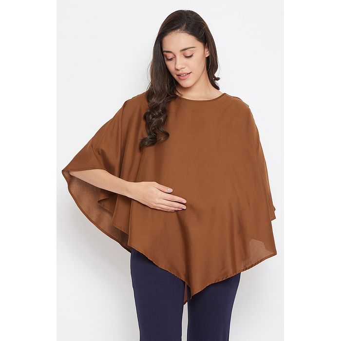

Clovia Solid Feeding Cape in Coffee colour - Rayon - NS1204P06, Brown