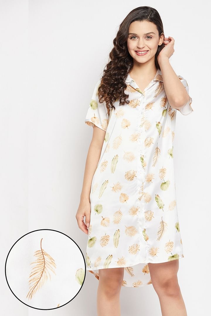 Buy OVIDA Women Cotton Printed Long T-Shirt Nighty, Night Dress, Nightwear  (Color:-Green, Size:-Free Size) at Amazon.in