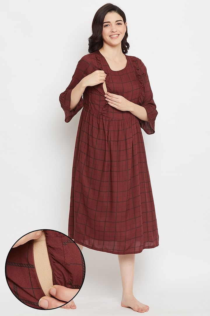 Buy Miarcus Women's Cotton Maternity & Feeding Night Suit Set of Top &  Pyjama Nursing Dress Pink at Amazon.in