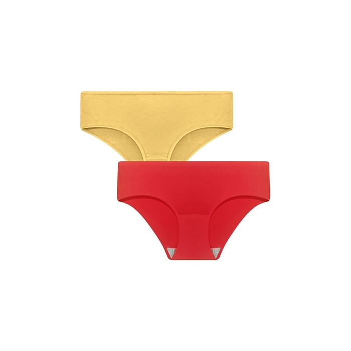 

Clovia Pack of 2 Mid Waist Hipster Panties - PNC430P19, Multicolour