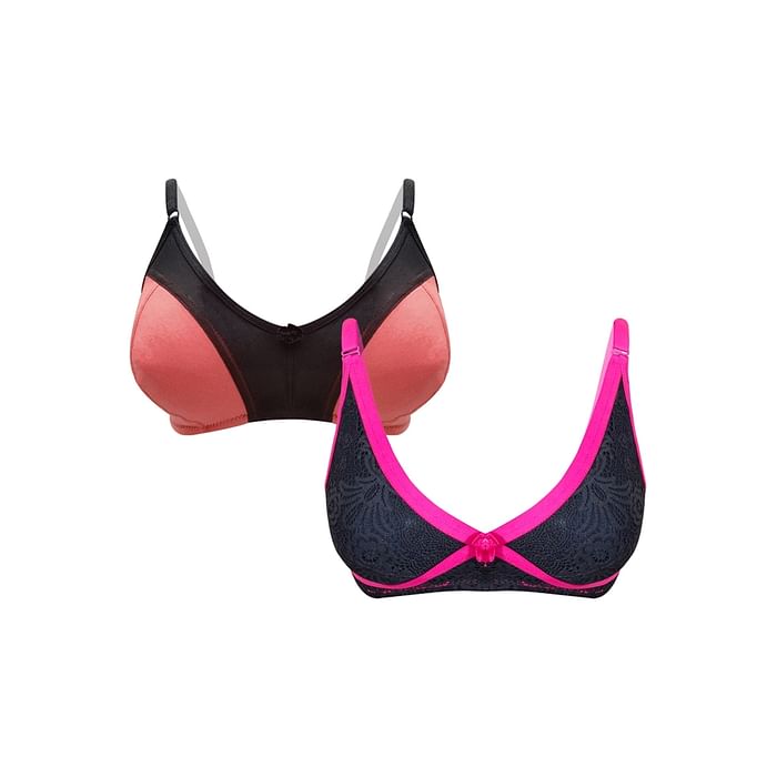 

Clovia Pack of 2 Non-Padded Non-Wired Full Cup Bras - BRC547P19, Multicolour