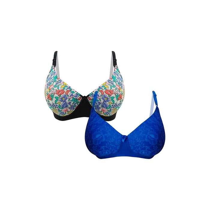

Clovia Pack of 2 Padded Non-Wired Bras - BRC023P19, Multicolour