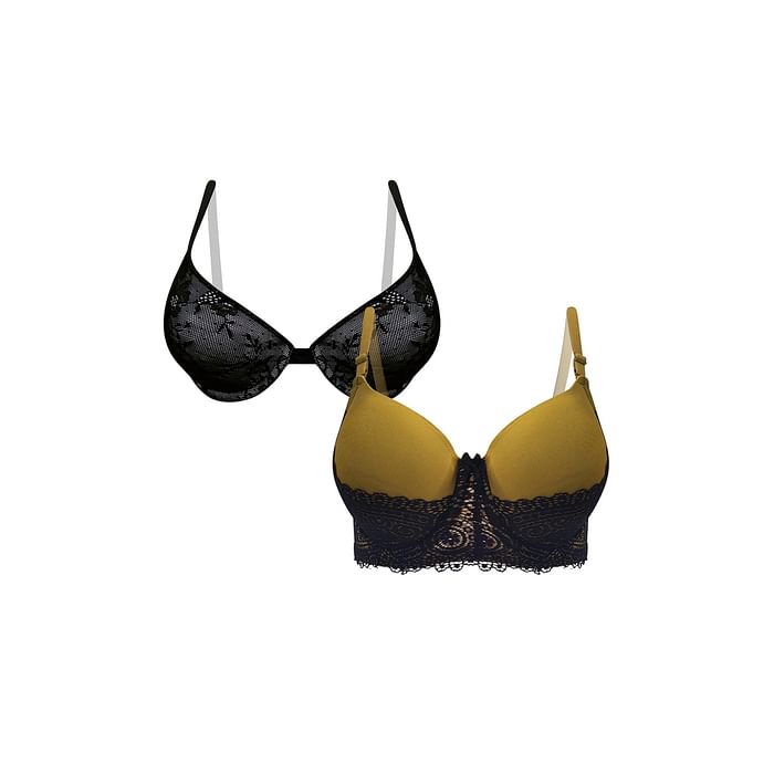 

Clovia Pack of 2 Padded Underwired Bras - BRC377C19, Multicolour