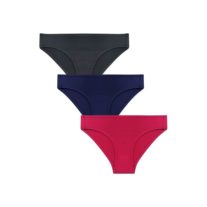 

Clovia Pack of 3 Cotton Low Waist Bikini Panties - PNC500130, Assorted
