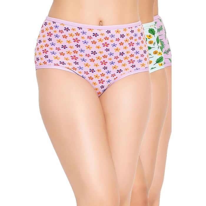 

Clovia Pack of 3 High Waist Printed Hipster Panties - Cotton - PNC001Z19, Multicolour
