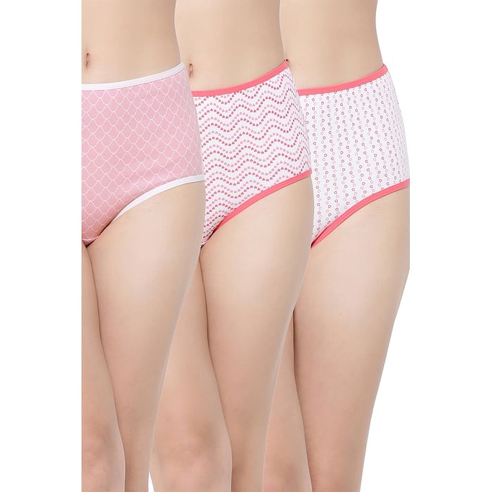 

Clovia Pack of 3 High Waist Printed Panties - Cotton - PNC019P19, Multicolour