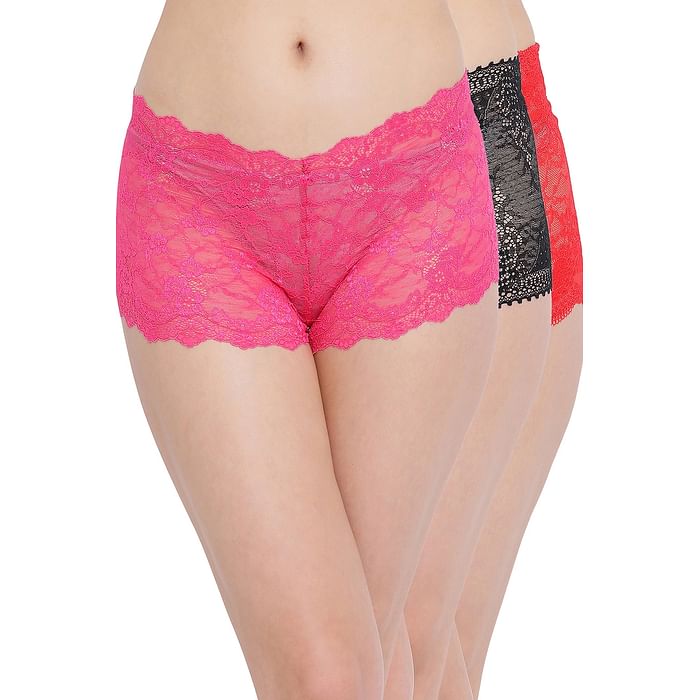 

Clovia Pack of 3 Low Waist Boyshorts - PNC500260, Assorted