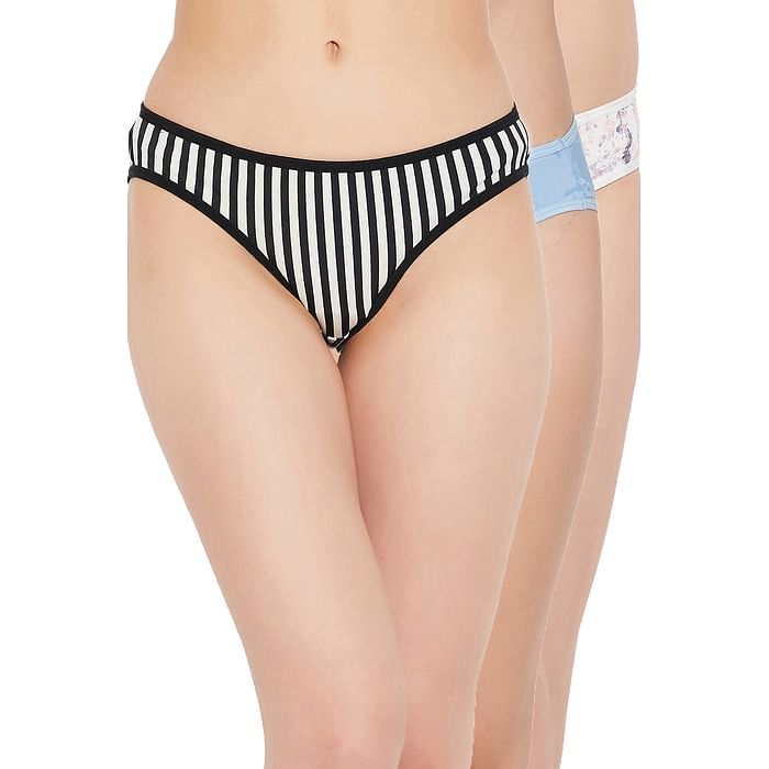 

Clovia Pack of 3 Low Waist Printed Bikini Panties - PNC003A19, Multicolour