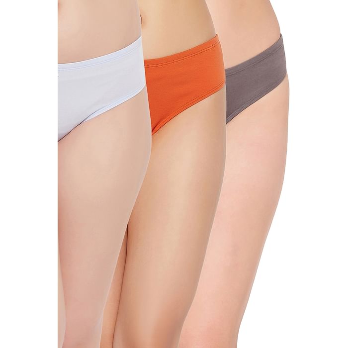 

Clovia Pack of 3 Low Waist Thongs - Cotton - PNC001H19, Multicolour