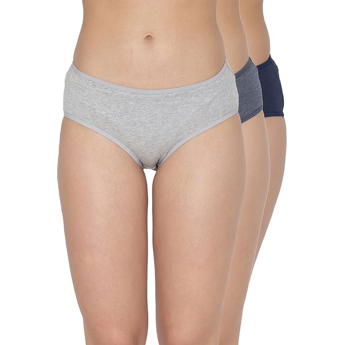 

Clovia Pack of 3 Mid Waist Hipster Panties in Multicolour - Cotton - PNC500730, Assorted