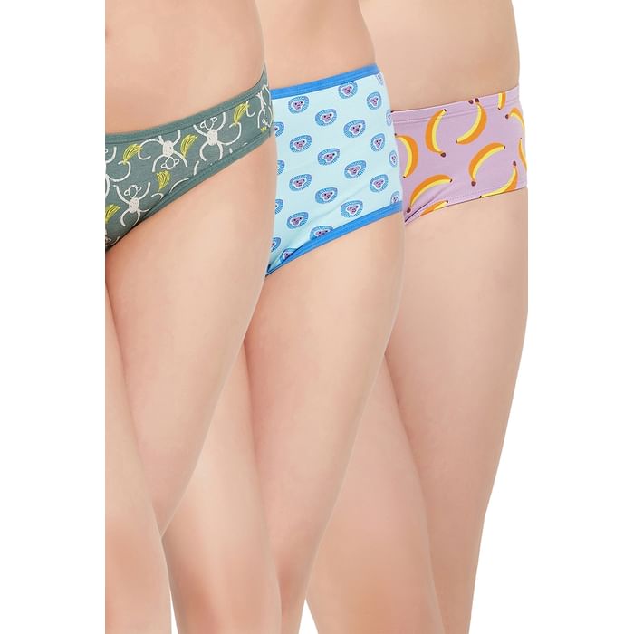 

Clovia Pack of 3 Printed Panties - PNC014P19, Multicolour
