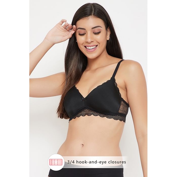 

Clovia Padded Non-Wired Demi Cup Multiway Plunge Bralette in Black - BR2147P13