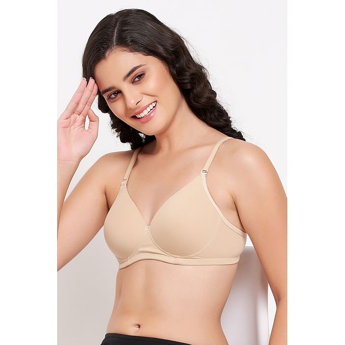

Clovia Padded Non-Wired Demi Cup Multiway T-shirt Bra in Nude Colour - BR1581P24
