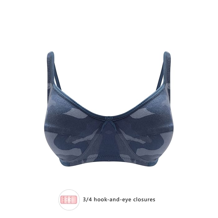 

Clovia Non-Padded Non-Wired Full Cup Camouflage Print Bra in Navy - Cotton - BR1797A08