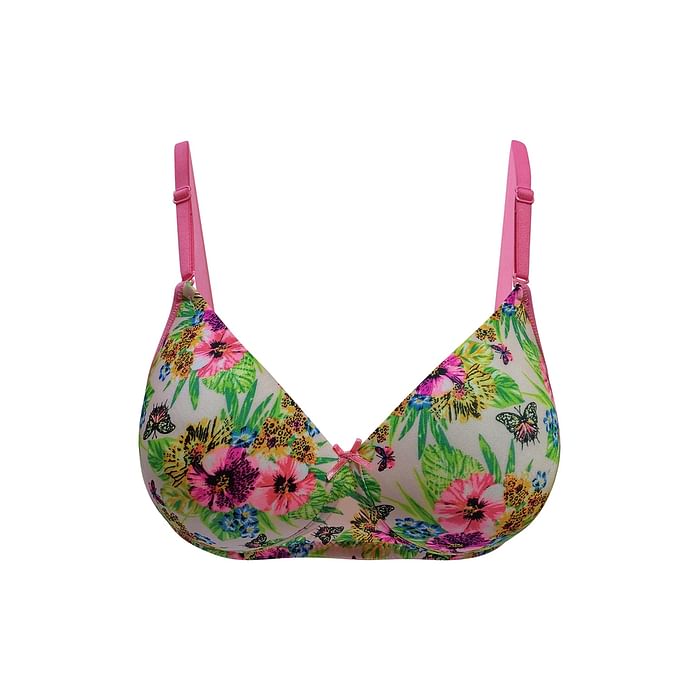 

Clovia Padded Non-Wired Full Coverage Floral Print Multiway T-shirt Bra In Multi Color - BR1277P19, Multicolour