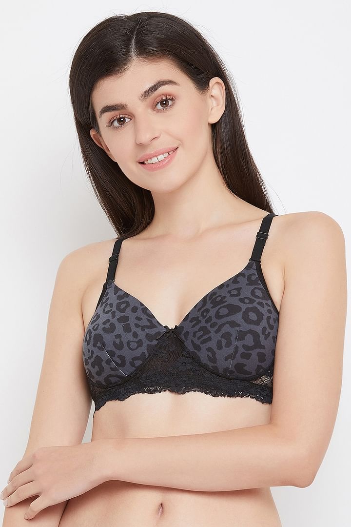 Buy Padded Non-Wired Full Cup Animal Print Multiway T-shirt Bra in Light  Grey Online India, Best Prices, COD - Clovia - BR1737W01