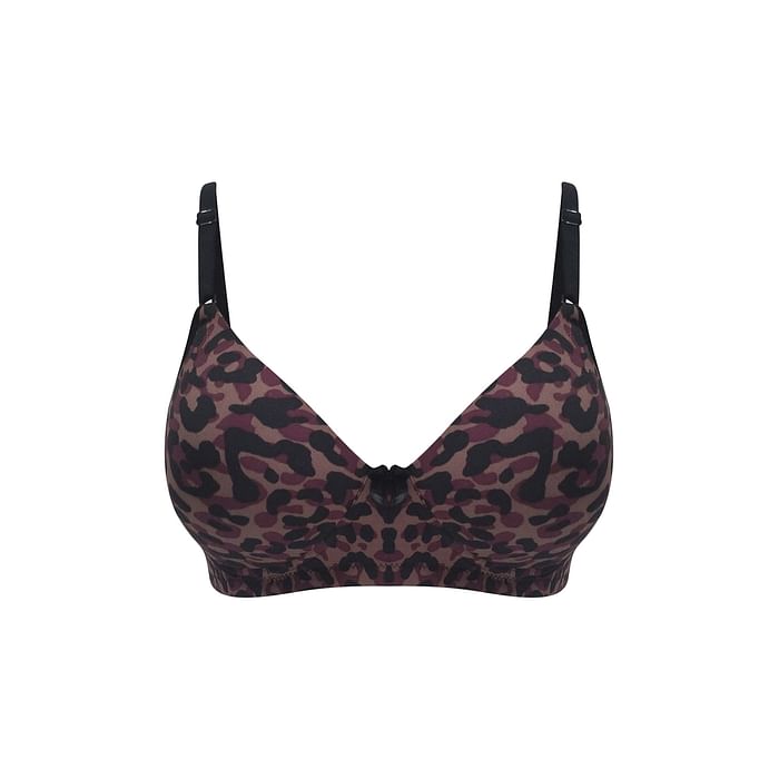 

Clovia Padded Non-Wired Full Cup Animal Print T-shirt Bra in Black - BR1804V13