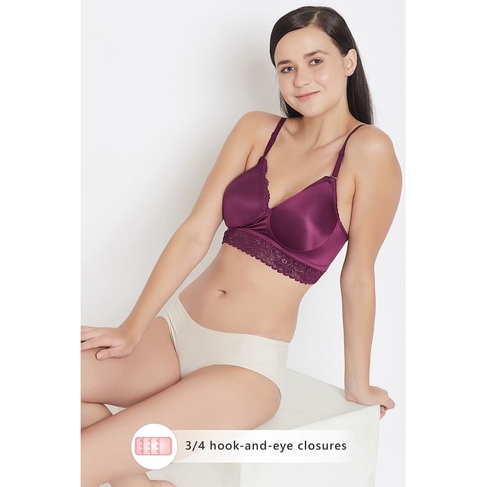 

Clovia Padded Non-Wired Full Cup Bralette in Purple - BR2100P15