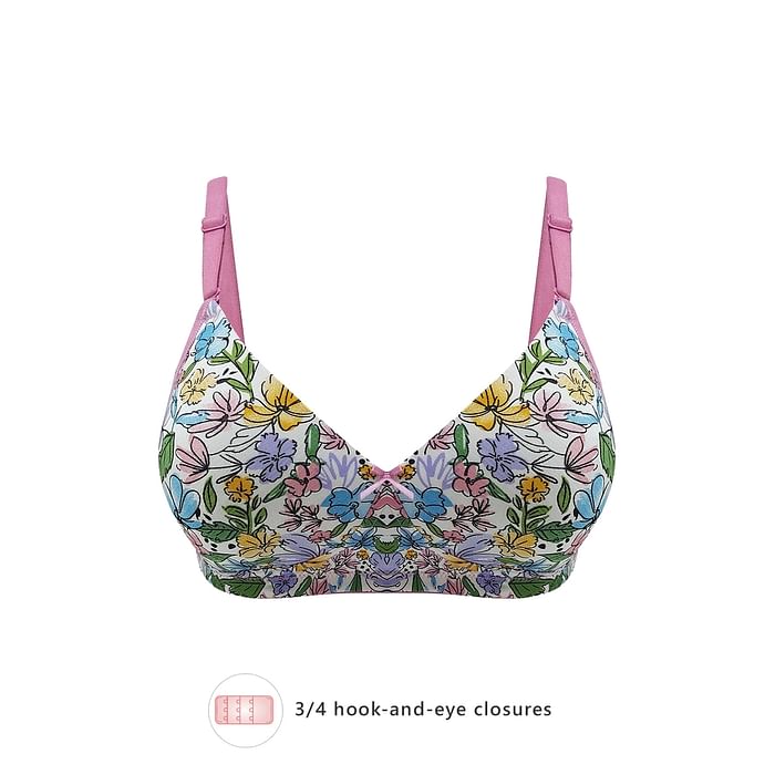 

Clovia Padded Non-Wired Full Cup Floral Print Multiway T-shirt Bra in Multi Color - BR1277X19, Multicolour