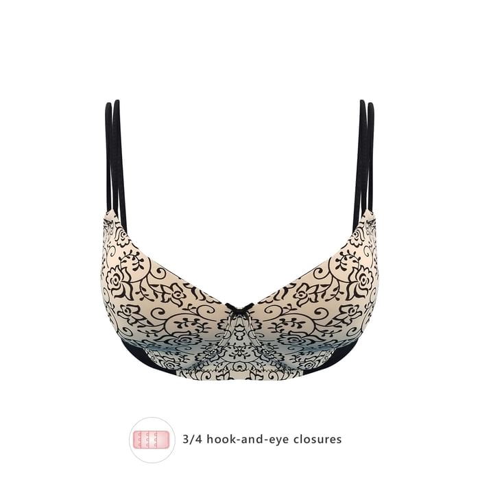 

Clovia Padded Non-Wired Full Cup Floral Print Multiway T-shirt Bra in Nude Colour - BR1737F24