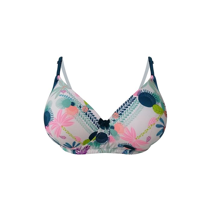 

Clovia Padded Non-Wired Full Cup Floral Print Multiway T-shirt Bra in White - BR0935Y19, Multicolour