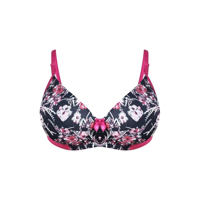 

Clovia Padded Non-Wired Full Cup Floral Print Print Bra in Black - BR1737C13