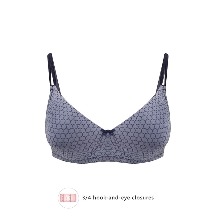 

Clovia Padded Non-Wired Full Cup Honeycomb Print T-shirt Bra in Lilac - BR1067Z12, Lavender