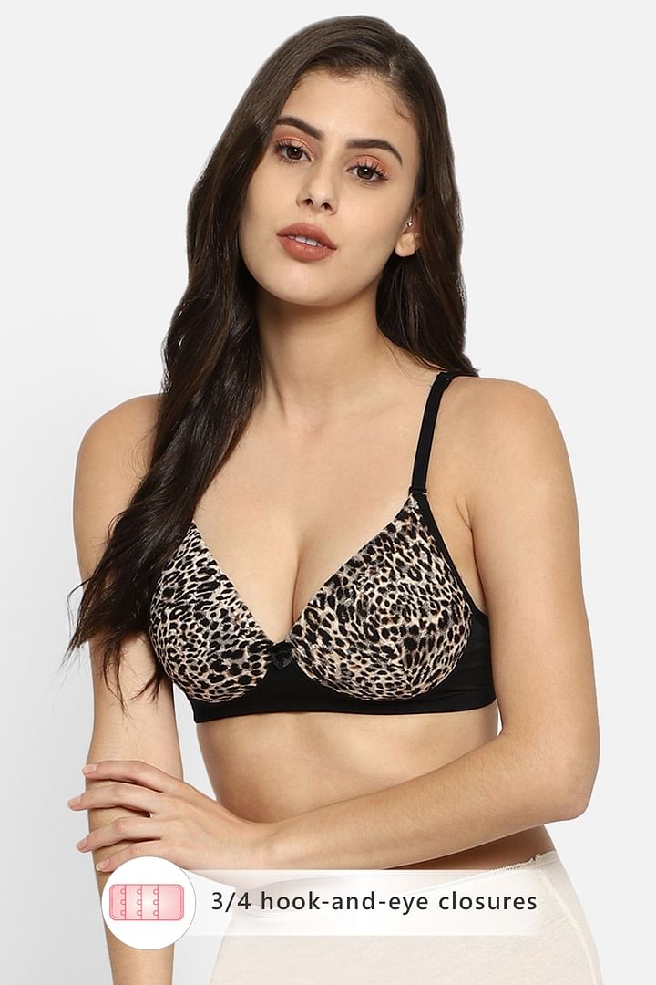 Buy Level 1 Push-up Padded Non-Wired Demi Cup Animal Print T-shirt Bra in  Brown Online India, Best Prices, COD - Clovia - BR2023V06