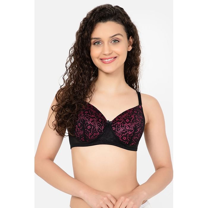 

Clovia Padded Non-Wired Full Cup Multiway Bra in Black - Lace - BR2332U13