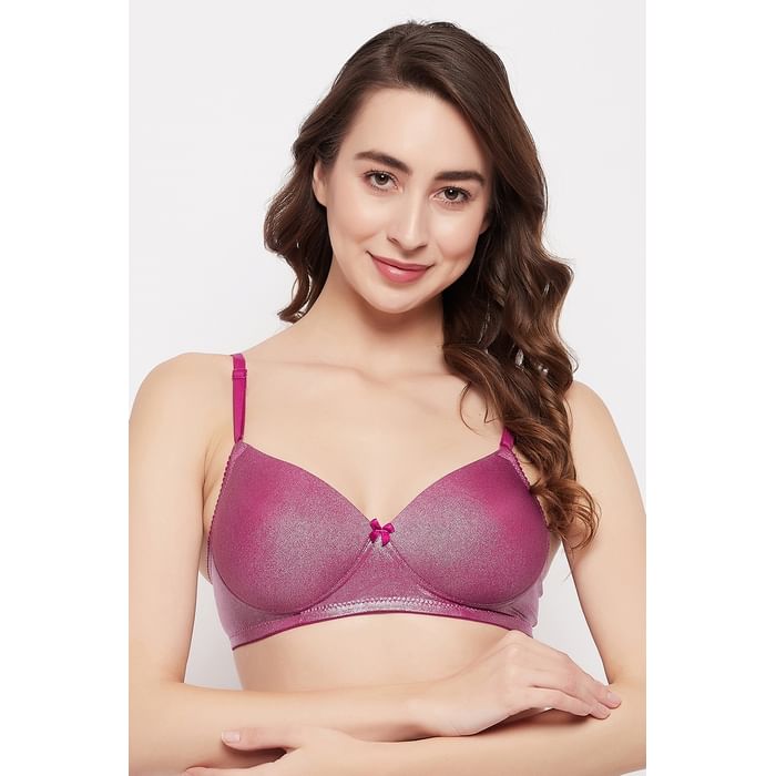 

Clovia Padded Non-Wired Full Cup T-shirt Bra in Shimmer Pink - BR1644A15