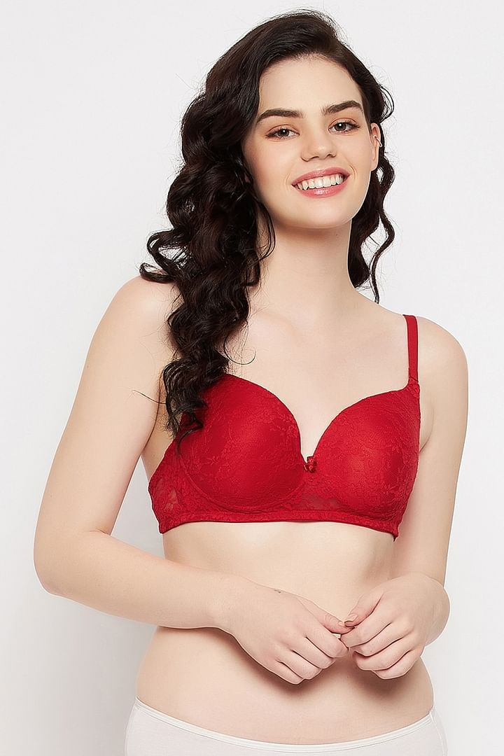 Buy Padded Non-Wired Full Cup Multiway Bra in Nude Colour - Lace