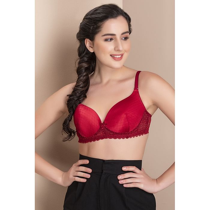 

Clovia Padded Non-Wired Full Cup Multiway Bridal Bra in Maroon - BR1806U09