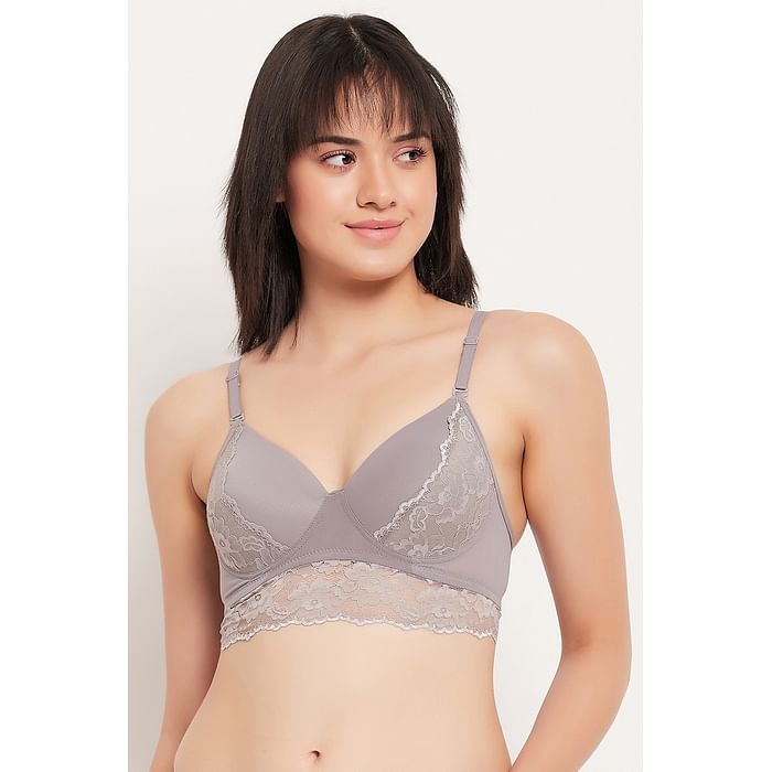 

Clovia Padded Non-Wired Full Cup Multiway Longline Bralette in Grey - BR2013P01, Light grey