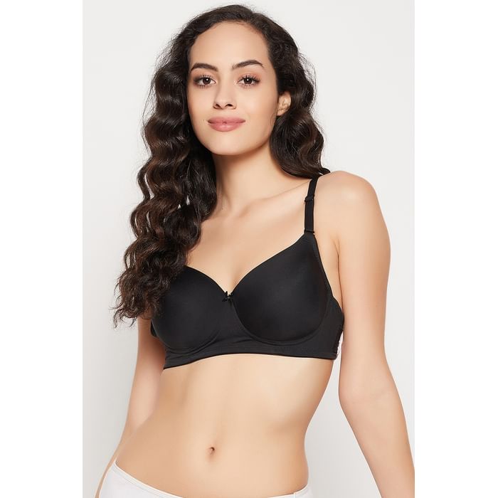 

Clovia Padded Non-Wired Full Cup Multiway Side Open T-shirt Bra in Black - BR2367P13