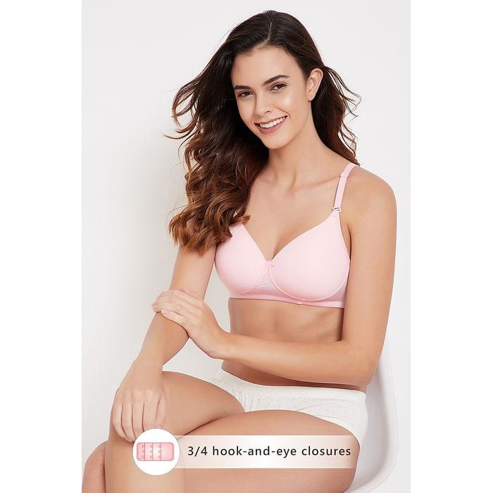 

Clovia Padded Non-Wired Full Cup Multiway T-Shirt Bra in Baby Pink - BR0738N22
