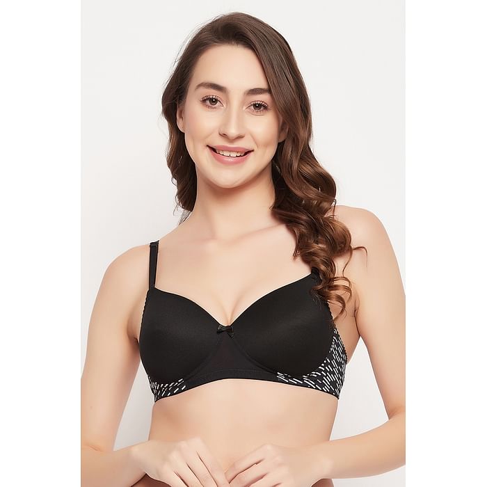 

Clovia Padded Non-Wired Full Cup Multiway T-Shirt Bra in Black - BR1897L13