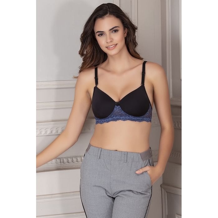 

Clovia Padded Non-Wired Full Cup Multiway T-shirt Bra in Black - BR1806Y13