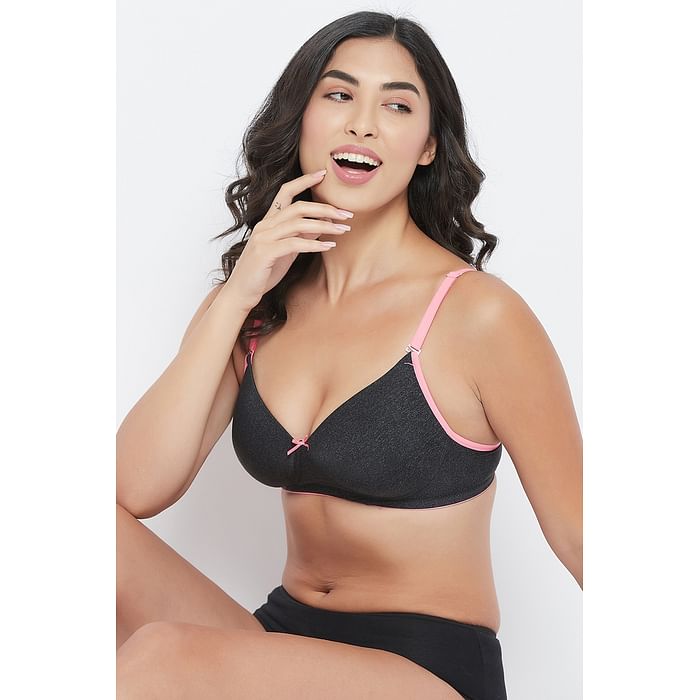 

Clovia Padded Non-Wired Full Cup Multiway T-shirt Bra in Dark Grey Melange - BR0738Q05