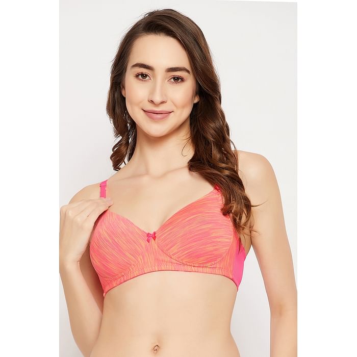 

Clovia Padded Non-Wired Full Cup Multiway T-shirt Bra in Hot Pink - BR1277J22, Light pink