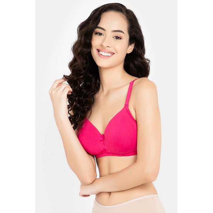 

Clovia Padded Non-Wired Full Cup Multiway T-shirt Bra in Magenta - Cotton - BR1049L14, Pink