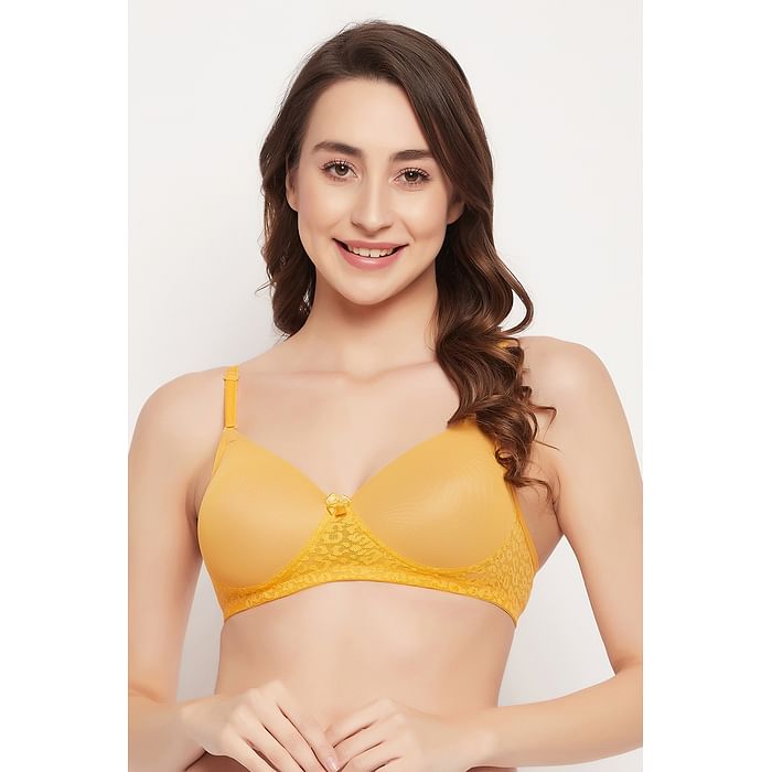 

Clovia Padded Non-Wired Full Cup Multiway T-shirt Bra in Mustard Yellow - BR2265P02, Light yellow