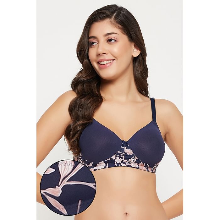 

Clovia Padded Non-Wired Full Cup T-shirt Bra in Navy - BR5204E08