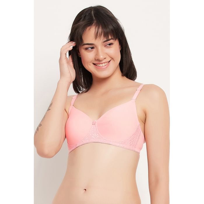 

Clovia Padded Non-Wired Full Cup Multiway T-shirt Bra in Peach Colour - BR2313E34