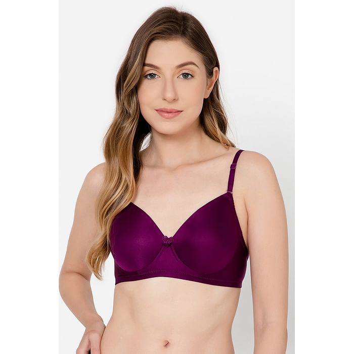 

Clovia Padded Non-Wired Full Cup Multiway T-shirt Bra in Purple - BR1644T15