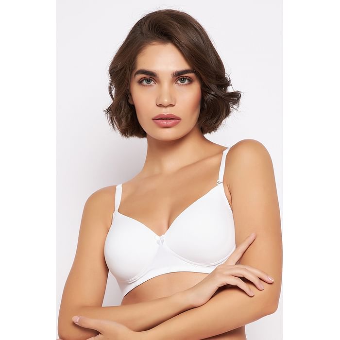 

Clovia Padded Non-Wired Full Cup Multiway T-shirt Bra in White - BR1553K18