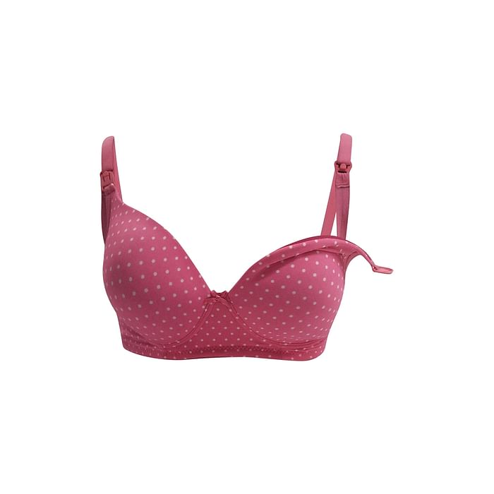 

Clovia Padded Non-Wired Full Cup Polka Dot Feeding Bra in Hot Pink - BR2177P14
