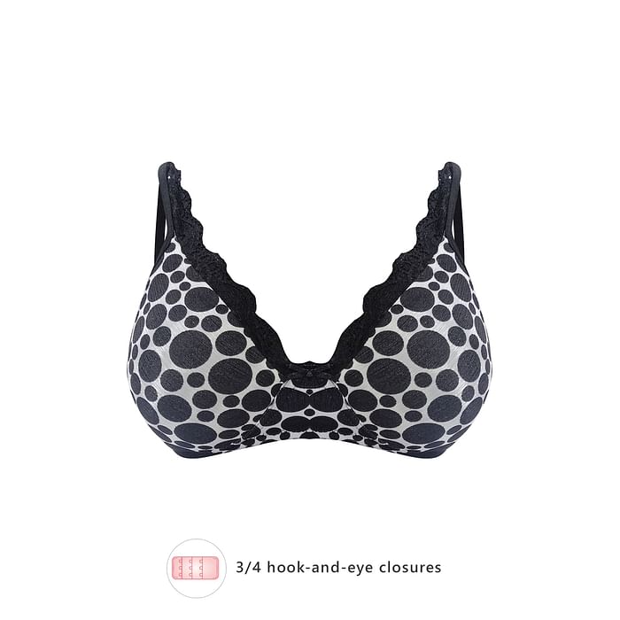 

Clovia Padded Non-Wired Full Cup Polka Dot T-shirt Bra in Black - BR2252M13